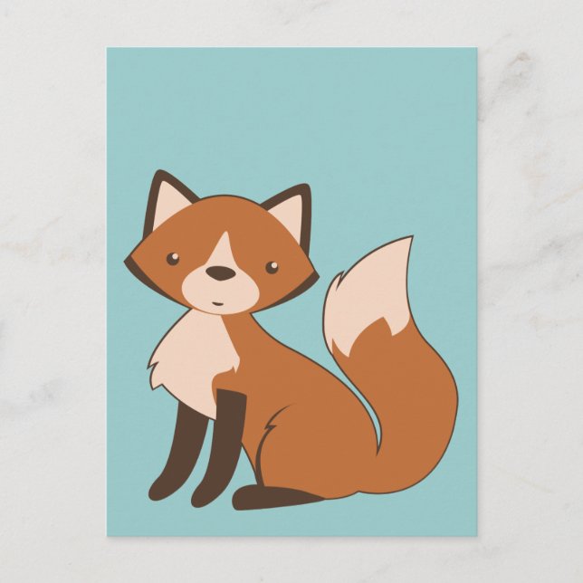 Niedlicher Sitzfuchs Postkarte (Vorderseite)