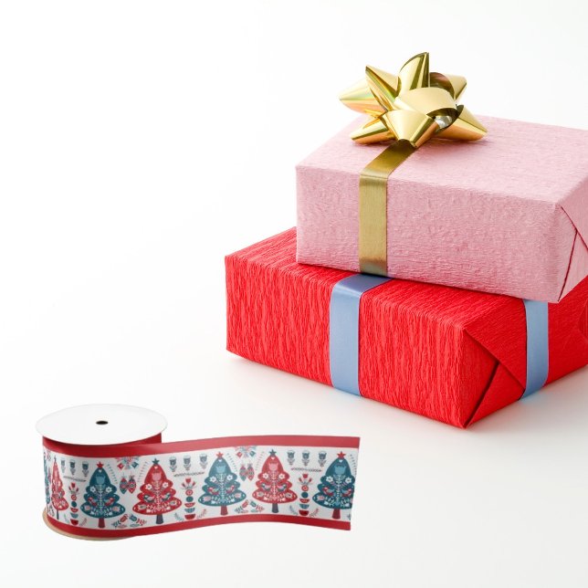 Niedlicher Skandinavier Weihnachtsbaum Satinband (Von Creator hochgeladen)