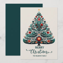 niedlicher skandinavischer Weihnachtsbaum Feiertagskarte