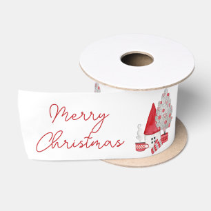Niedlicher skandinavischer Weihnachtsbaum Satinband