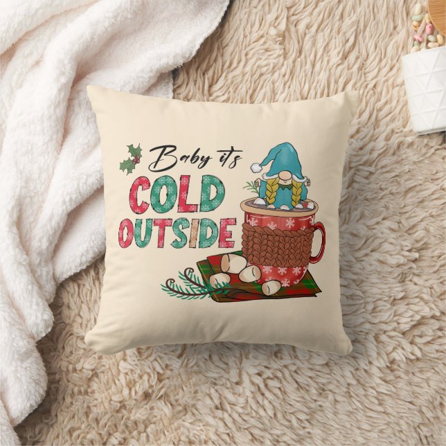 Niedlicher skandinavischer Weihnachtsgnome & Hot C Kissen (Decke)
