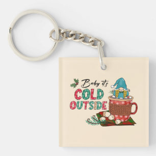 Niedlicher skandinavischer Weihnachtsgnome & Hot C Schlüsselanhänger