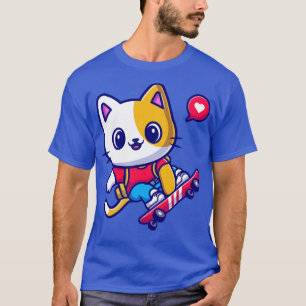 Niedlicher Skateboard-Cartoon für Katzen1 T-Shirt