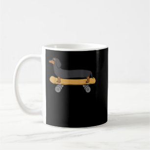 Niedlicher Skateboarding-Dackel-T - Shirt Kaffeetasse