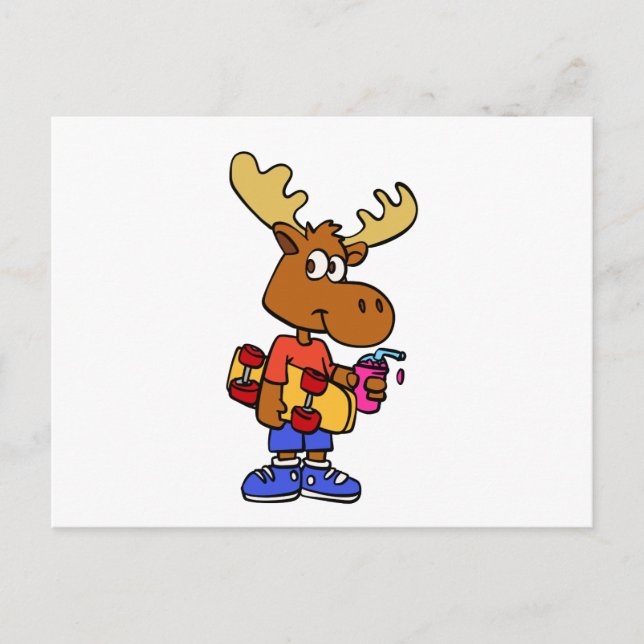 Niedlicher Skater | Hintergrundfarbe auswählen Postkarte (Vorderseite)