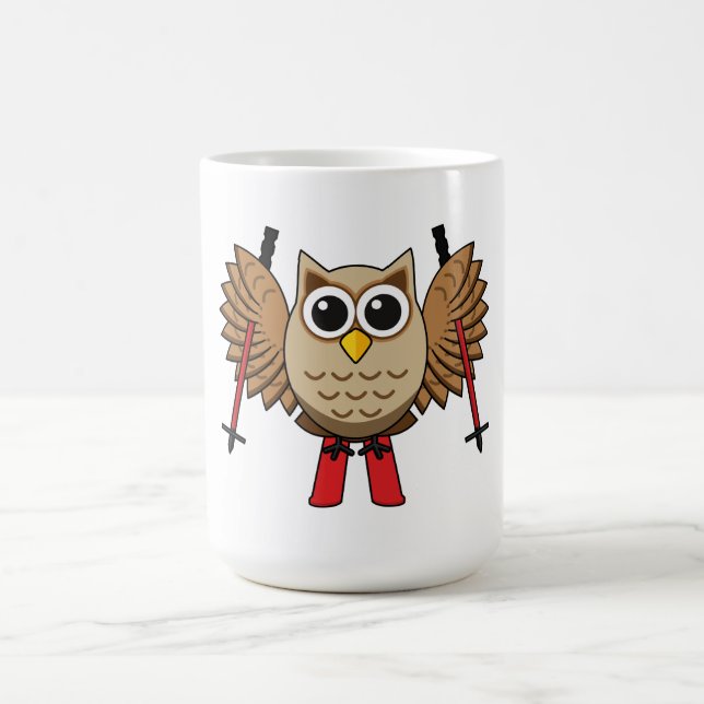 Niedlicher Skifahrer Cartoon Kaffeetasse (Mittel)