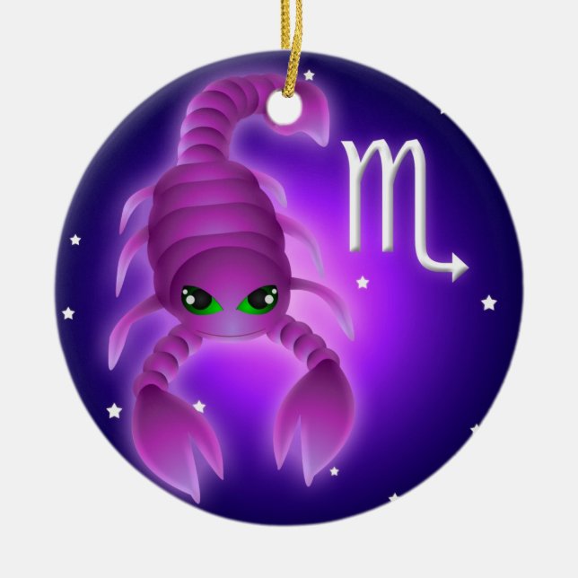 Niedlicher Skorpions-Tierkreis Keramik Ornament (Vorne)