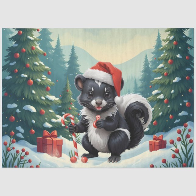 Niedlicher Skunk Cartoon Seidenpapier (Vorderseite)