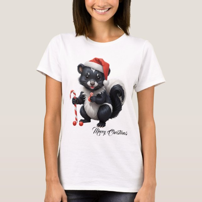 Niedlicher Skunk Cartoon T-Shirt (Vorderseite)