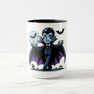Niedlicher, skurriler Halloweenvampir Tasse