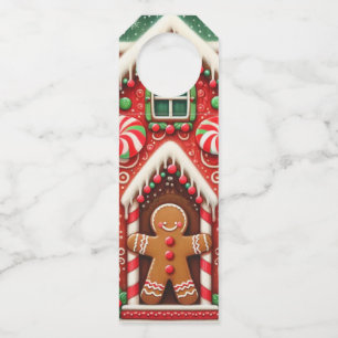Niedlicher, skurriler Lebkuchen Flaschenanhänger