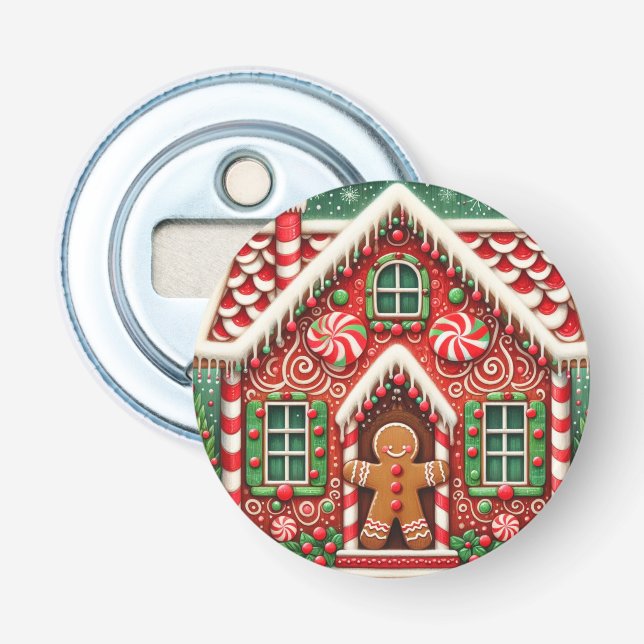 Niedlicher, skurriler Lebkuchen Flaschenöffner (Vorderseite)
