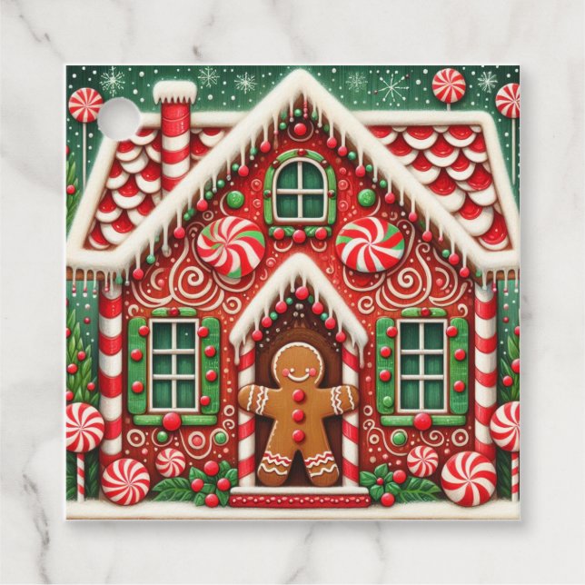 Niedlicher, skurriler Lebkuchen Geschenkanhänger (Vorderseite)