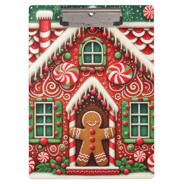 Niedlicher, skurriler Lebkuchen Klemmbrett (Vorderseite)