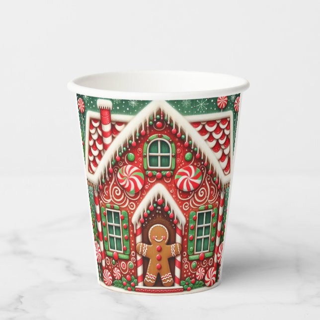 Niedlicher, skurriler Lebkuchen Pappbecher (Vorderseite)