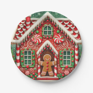 Niedlicher, skurriler Lebkuchen Pappteller