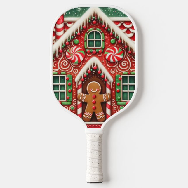 Niedlicher, skurriler Lebkuchen Pickleball Schläger (Vorderseite)