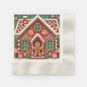 Niedlicher, skurriler Lebkuchen Serviette