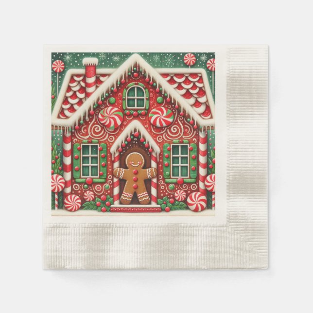 Niedlicher, skurriler Lebkuchen Serviette (Vorderseite)