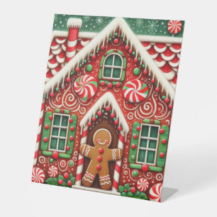 Niedlicher, skurriler Lebkuchen Sockelschild