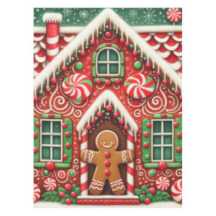 Niedlicher, skurriler Lebkuchen Tischdecke