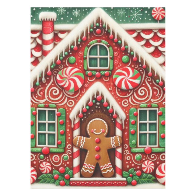 Niedlicher, skurriler Lebkuchen Tischdecke (Vorderseite)