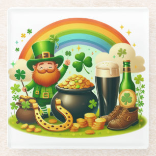 Niedlicher, skurriler St. Patrick's Day Glasuntersetzer