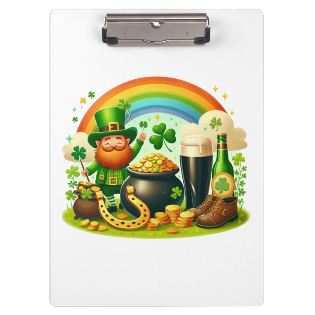 Niedlicher, skurriler St. Patrick's Day Klemmbrett (Vorderseite)