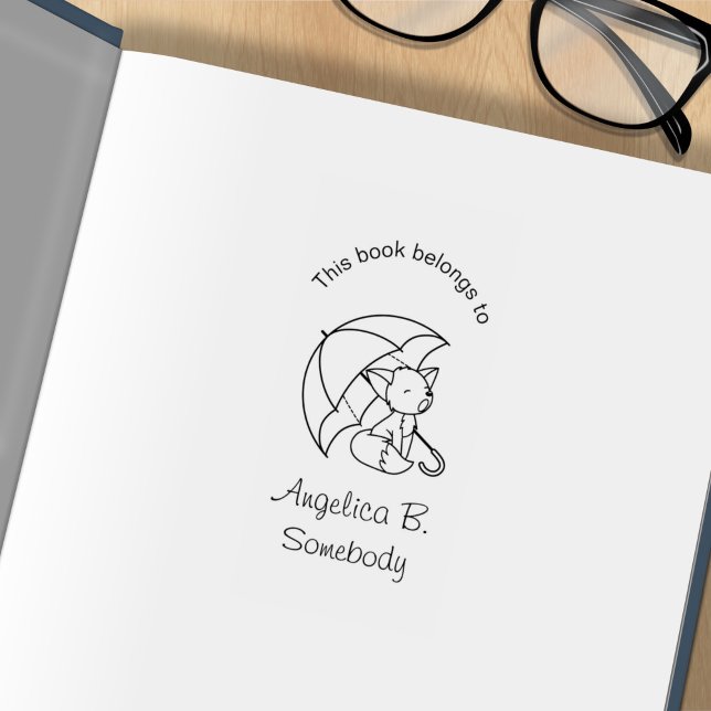 Niedlicher Sleepy Little Fox unter Umbrella Buchze Gummistempel (Von Creator hochgeladen)