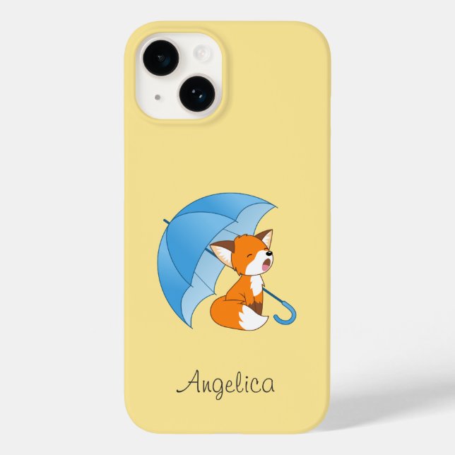 Niedlicher Sleepy Little Fox unter Umbrella Case-Mate iPhone 14 Hülle (Rückseite)