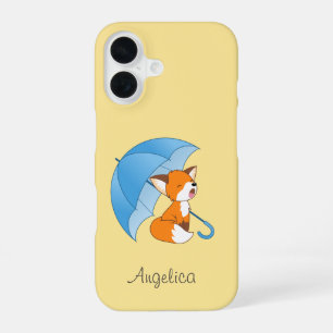 Niedlicher Sleepy Little Fox unter Umbrella iPhone 16 Hülle