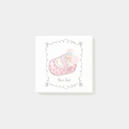 Niedlicher Sleepy Teddy Bear Individuelle Name Post-it Klebezettel