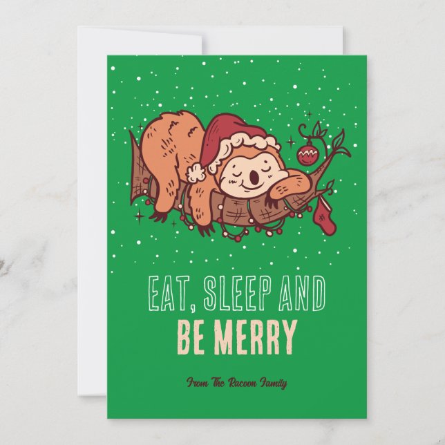 Niedlicher Slot Sleep Winter Frohe Weihnachten (Vorderseite)