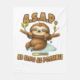 Niedlicher Sloth ASAP - so langsam wie möglich kla Fleecedecke