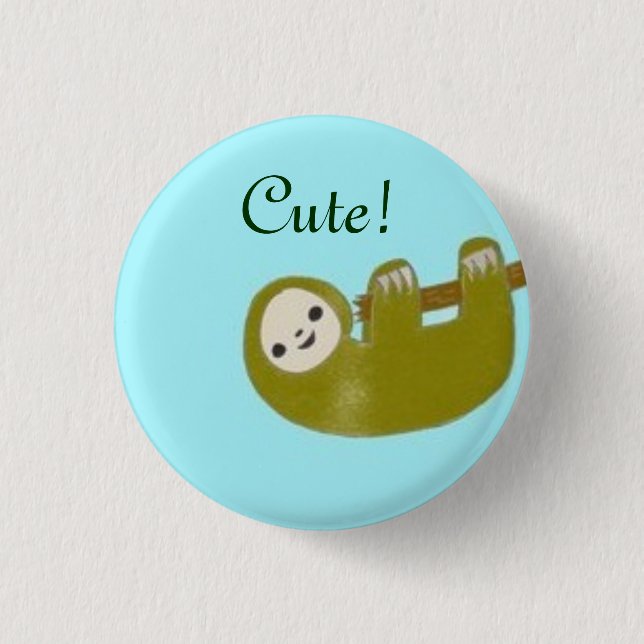 Niedlicher Sloth Button (Vorderseite)