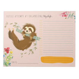 Niedlicher Sloth Daily Planner Personalisiert Note Notizblock