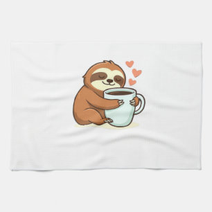 Niedlicher Sloth, der Big Coffee Cup Premium-T - S Geschirrtuch