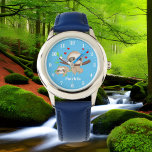 Niedlicher Sloth Friendname Armbanduhr<br><div class="desc">Entwurf von www.etsy.com/shop/InkleyStudio</div>