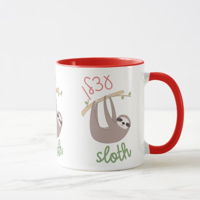 Niedlicher Sloth mit Hebräisch für jüdische Kinder Tasse (Rechts)