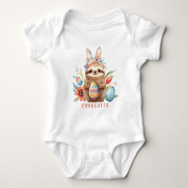 Niedlicher Sloth Oaster Kanincheneier Name Baby Strampler