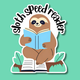 Niedlicher Sloth Speed Reader wasserdicht Aufkleber