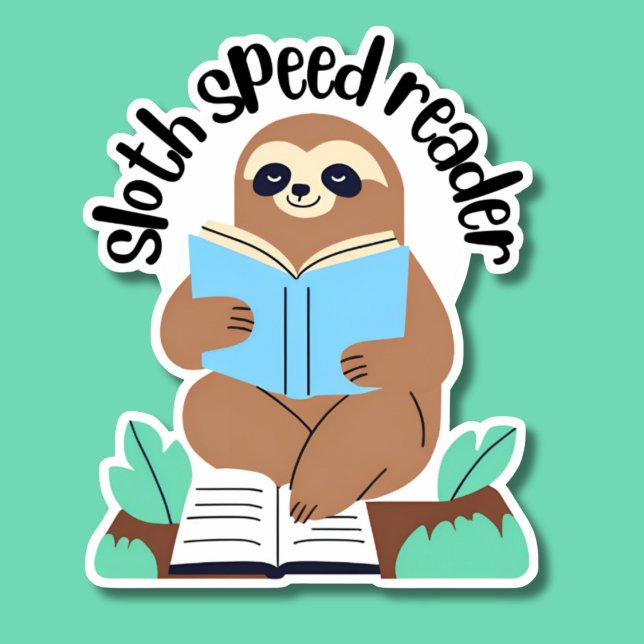 Niedlicher Sloth Speed Reader wasserdicht Aufkleber (Von Creator hochgeladen)