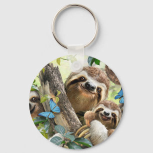 Niedlicher Sloths-Hintergrund Schlüsselanhänger