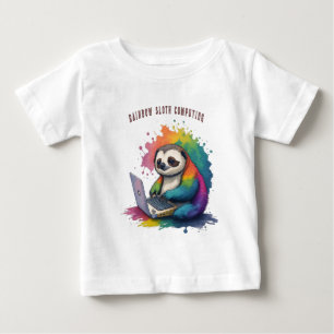 Niedlicher Slotrechner für Wasserfarben Baby T-shirt