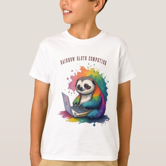 Niedlicher Slotrechner für Wasserfarben T-Shirt (Vorderseite)
