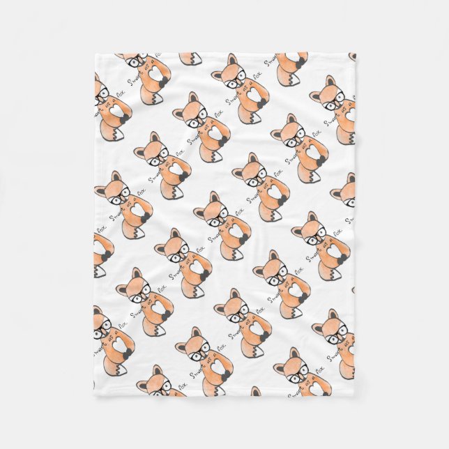 Niedlicher Smart Fox Fleecedecke (Vorderseite)