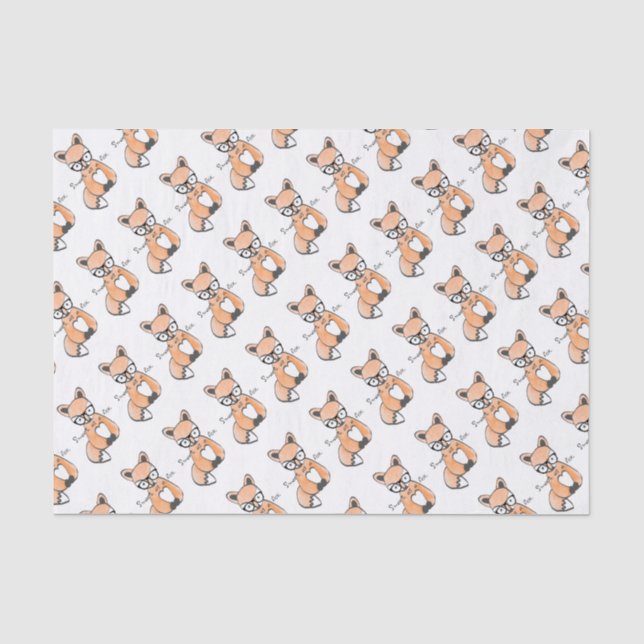 Niedlicher Smart Fox Seidenpapier (Vorderseite)