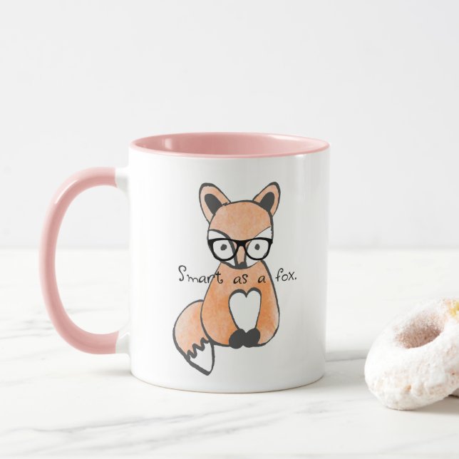 Niedlicher Smart Fox Tasse (Mit Donut)