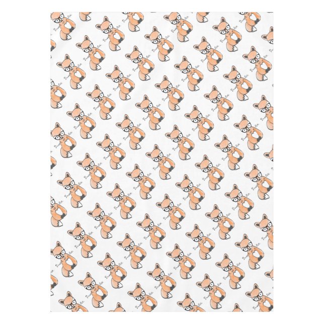 Niedlicher Smart Fox Tischdecke (Vorderseite)