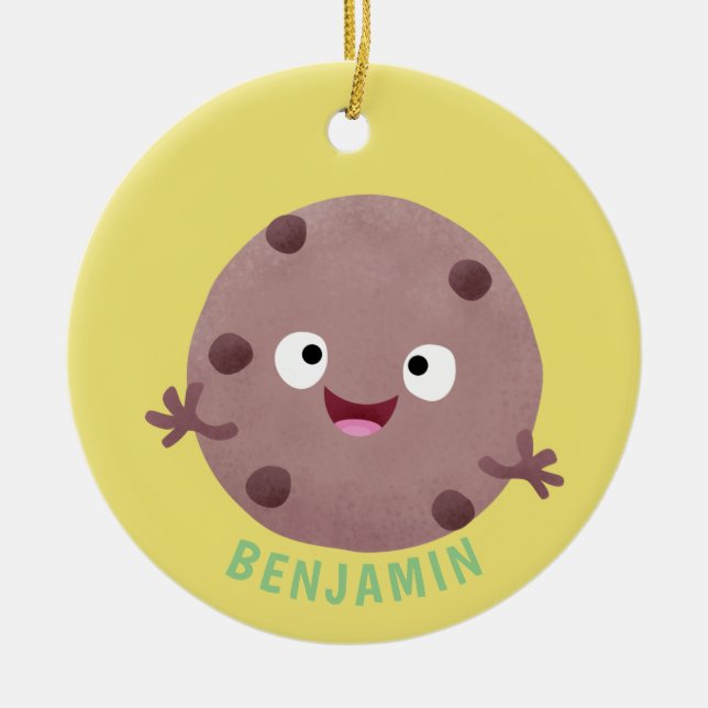 Niedlicher Smart-Schokolade-Chip-Cartoon Keramik Ornament (Vorne)